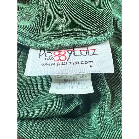 Plus By Peggy Lutz Green Textured Slinky Cardigan Short Sleeve Top Set 18/20 - Picture 3 of 9
